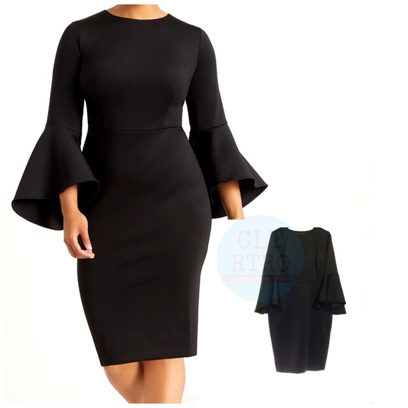 Eloquii Dresses & Skirts - Eloquii Flare Sleeve Scuba Dress